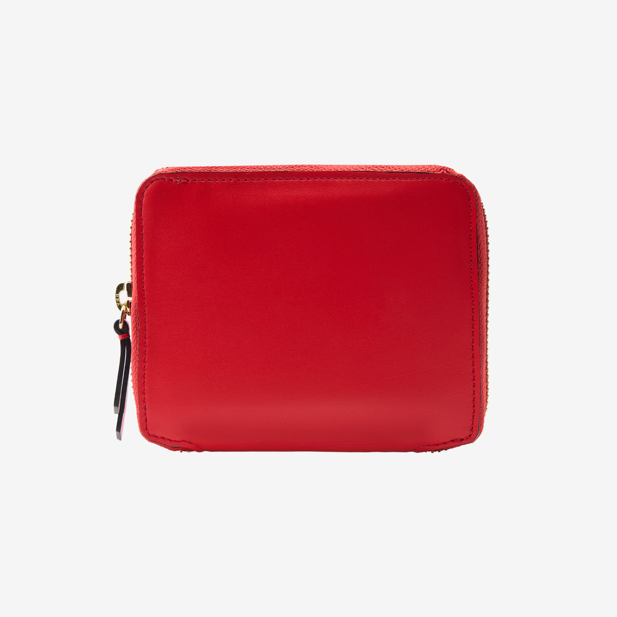 Tusk Lille medium leather zip-around wallet, front view - RED