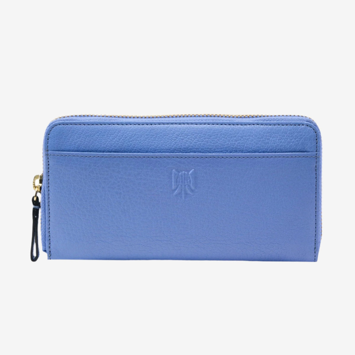 tusk 312 womens medium leather single zip wallet french blue front - FRENCH BLUE