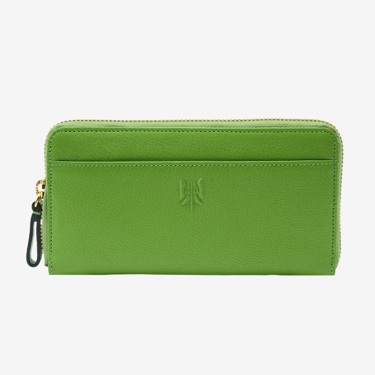 tusk 312 womens medium leather single zip wallet mint front - MINT