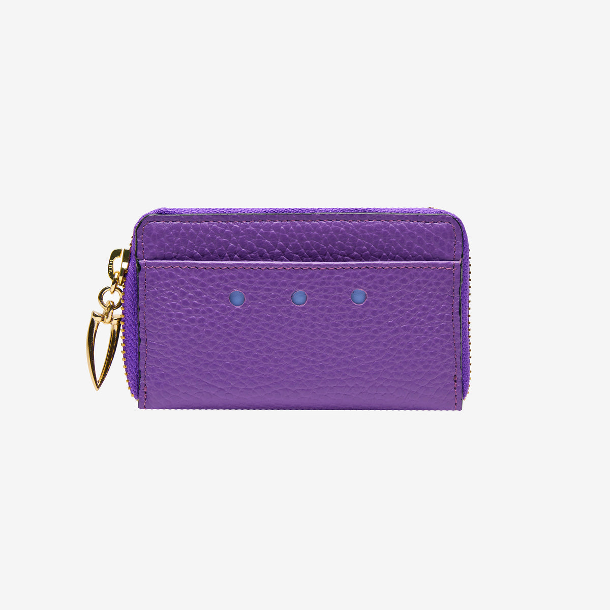 tusk-322-ascot-pebble-grain-leather-coin-case-purple-front - PURPLE