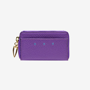 tusk-322-ascot-pebble-grain-leather-coin-case-purple-front - PURPLE