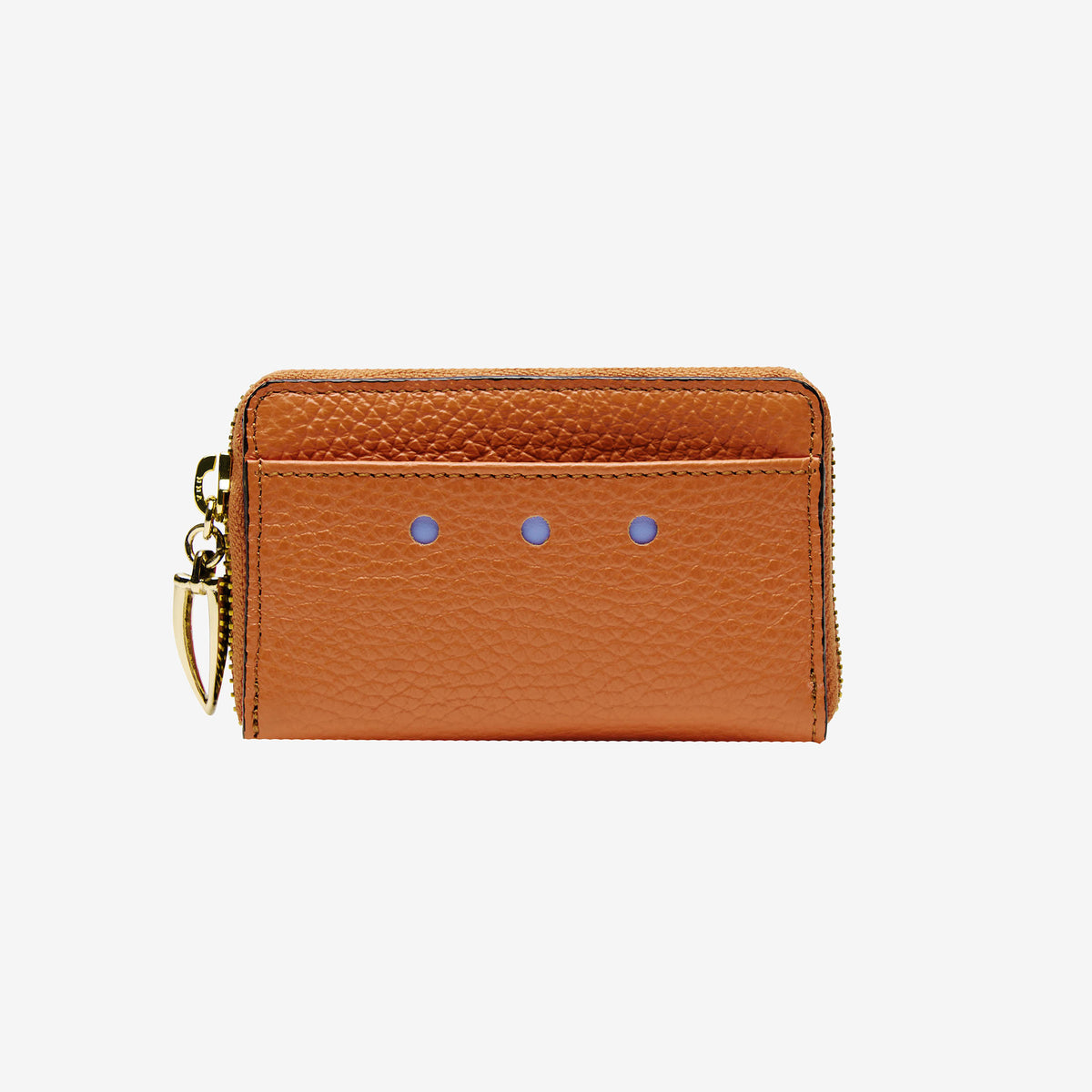 Brown leather wallet with a zipper on a white background - TOAST