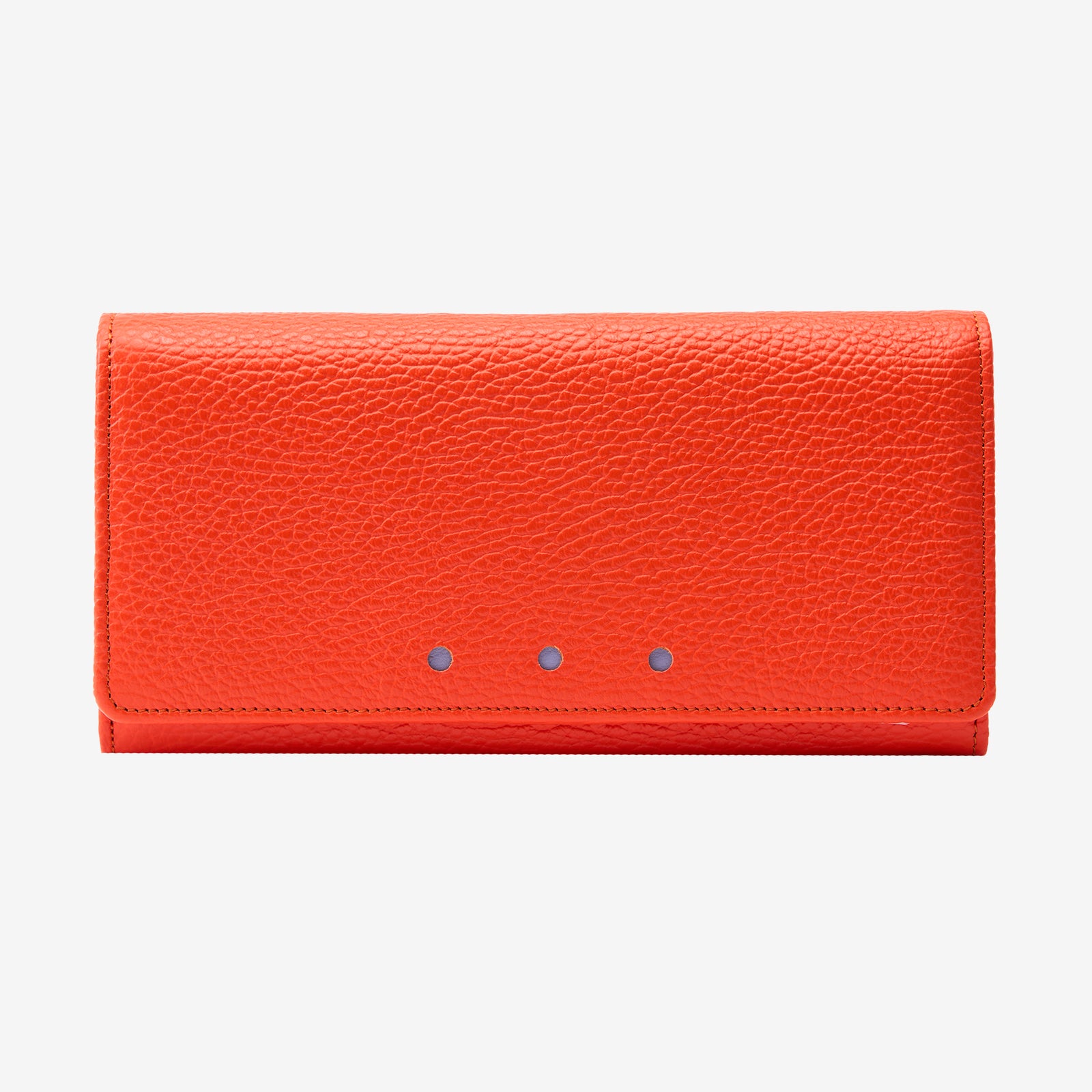 tusk-376-ascot-pebble-grain-leather-snap-over-wallet-orange-front - ORANGE