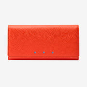 tusk-376-ascot-pebble-grain-leather-snap-over-wallet-orange-front - ORANGE