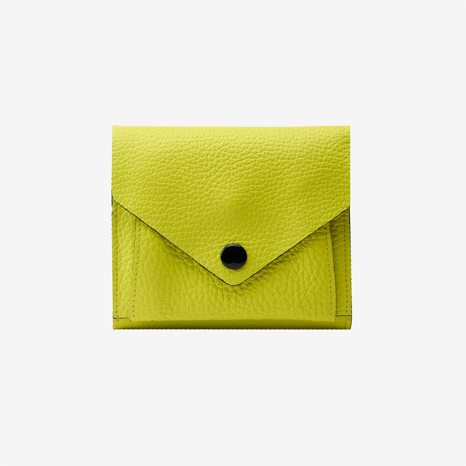 tusk-382-ascot-leather-origama-medium-size-wallet-lime-front - LIME