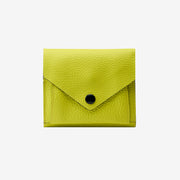 tusk-382-ascot-leather-origama-medium-size-wallet-lime-front - LIME