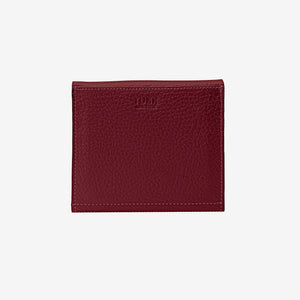 Tusk 382 Ascot Origami Wallet in oxblood Italian pebble-grain cowhide leather. Back view with matching stitching - OXBLOOD
