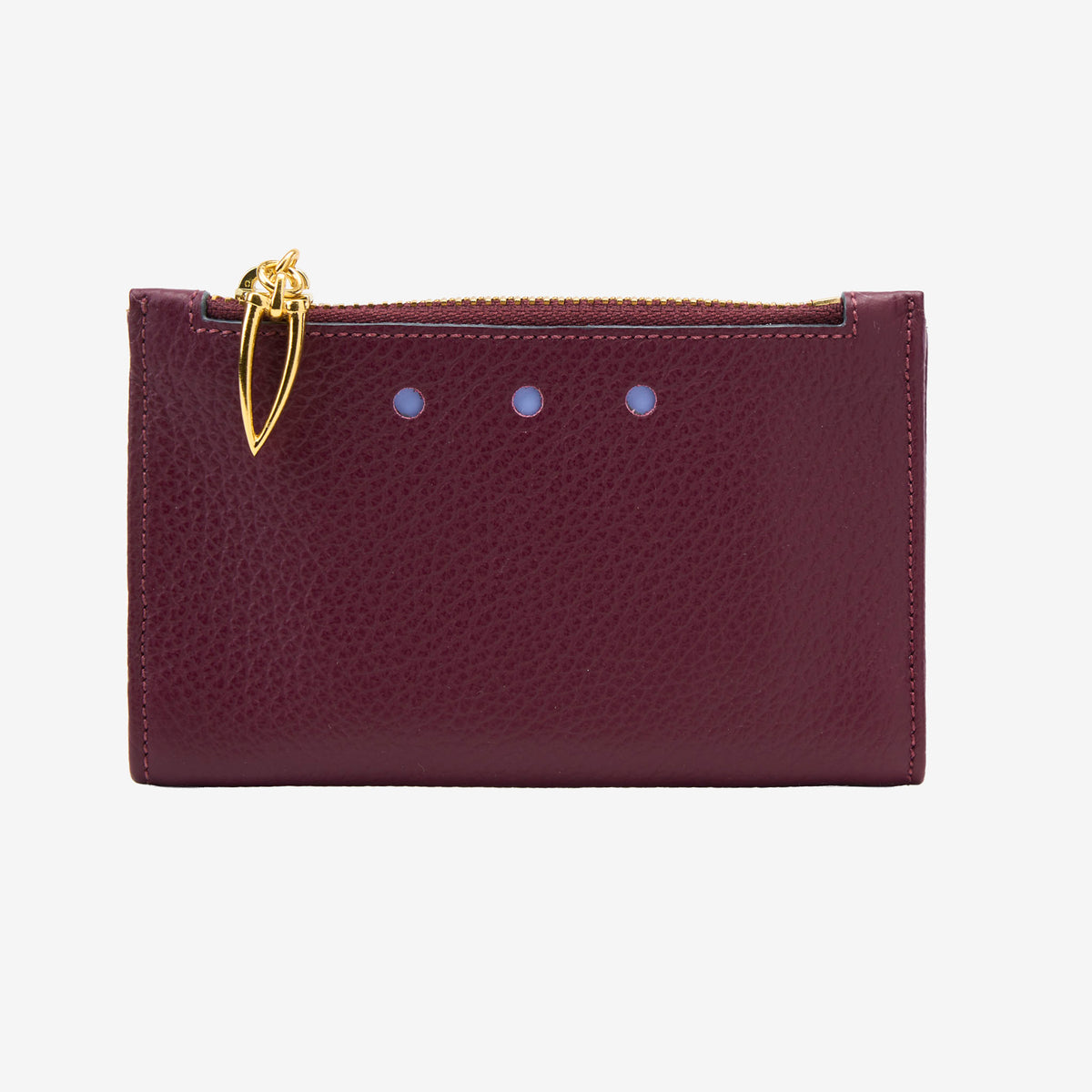 Maroon wallet with gold clasp on a white background - OXBLOOD