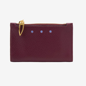 Maroon wallet with gold clasp on a white background - OXBLOOD