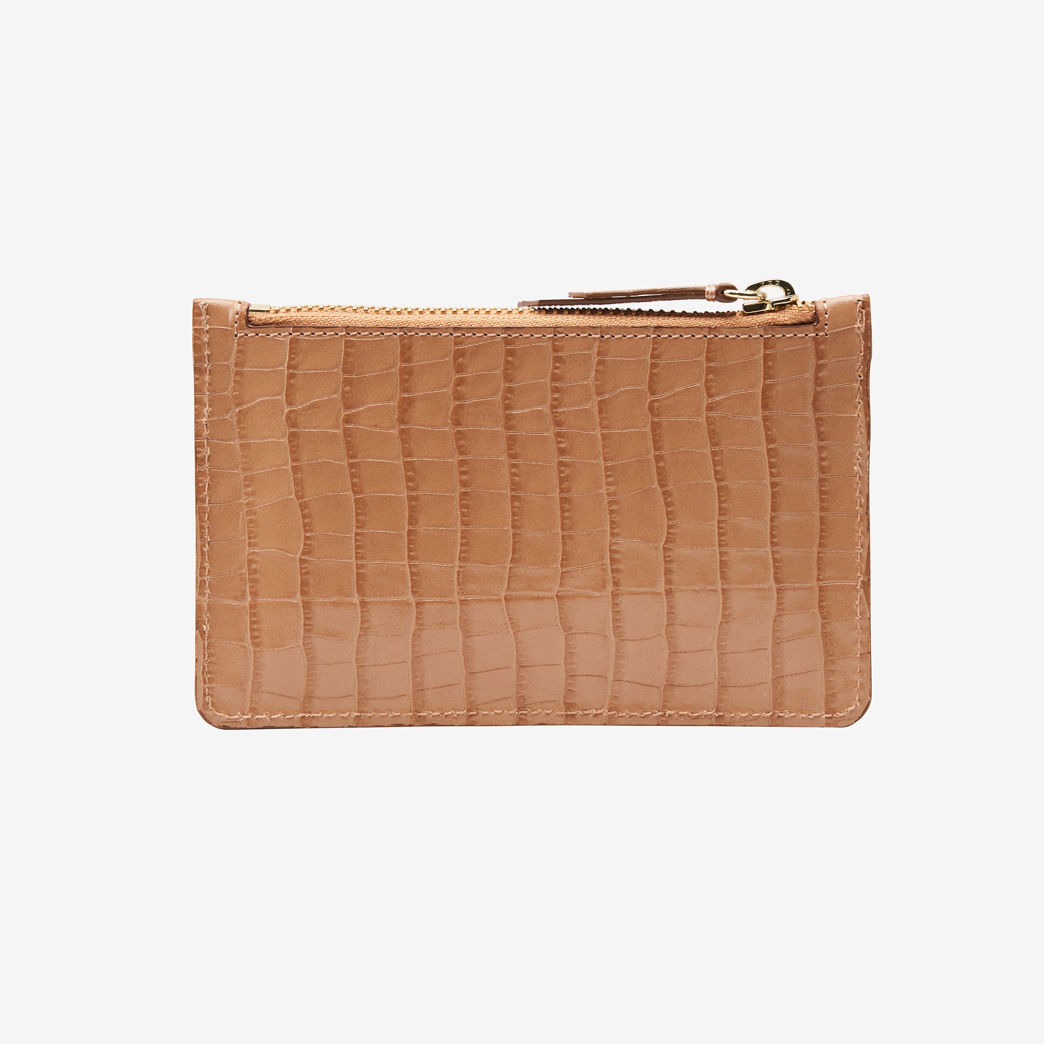 Zipped Card Holder in Crocodile Embossed Calfskin