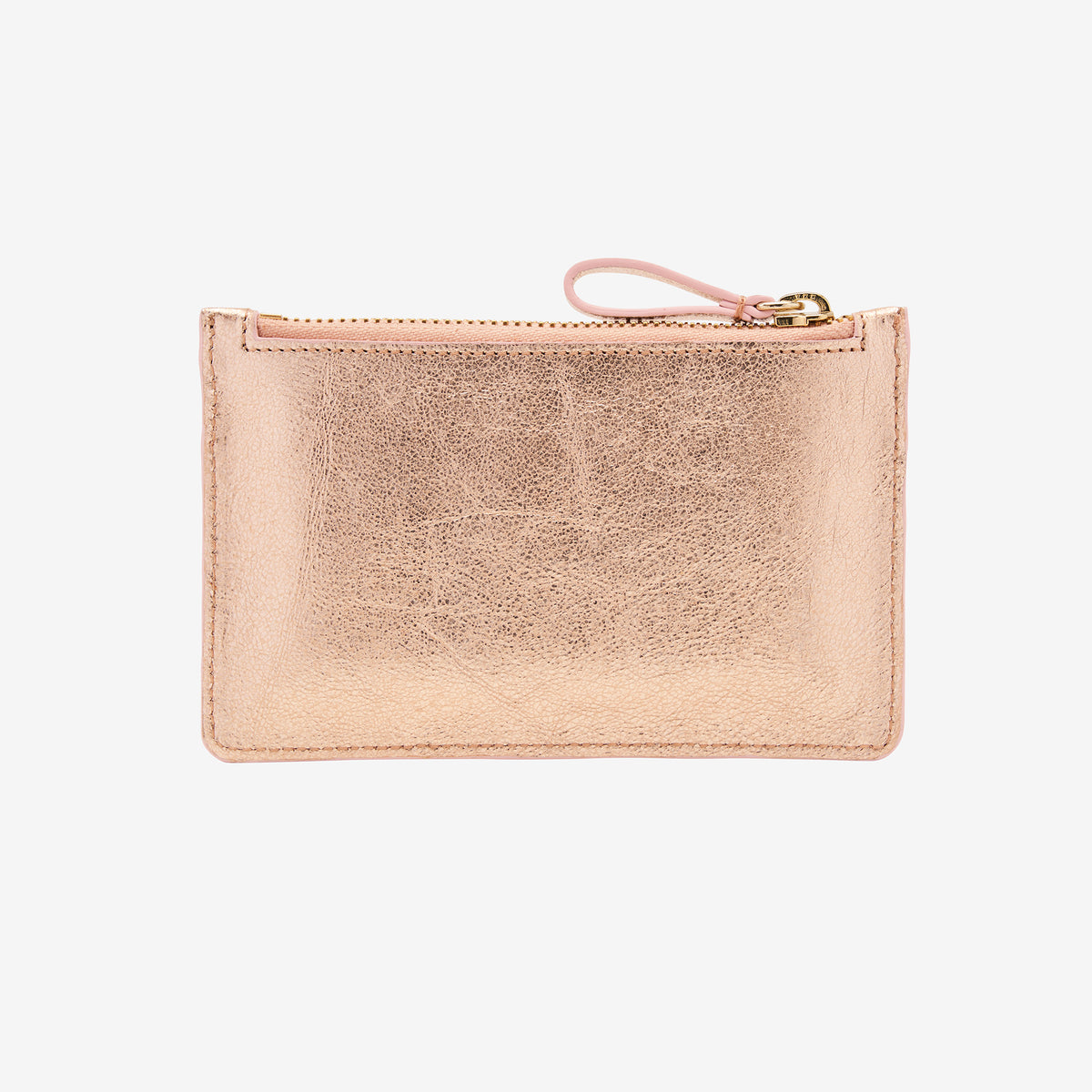 tusk 398 orissa metallic leather top zip wallet rose gold back  - ROSE GOLD