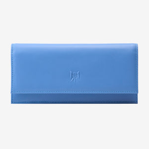 Tusk Lille leather clutch wallet, front view – FRENCH BLUE