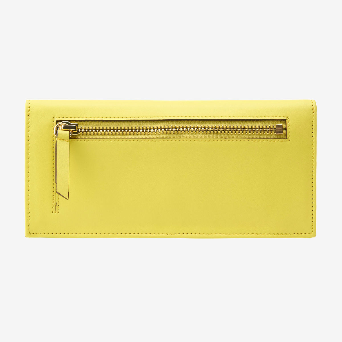Tusk Lille leather clutch wallet, back view with zip pocket – SUN