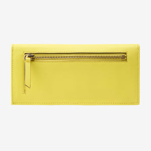 Tusk Lille leather clutch wallet, back view with zip pocket – SUN