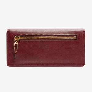 tusk 434 madison saffiano leather clutch wallet water oxblood back - OXBLOOD