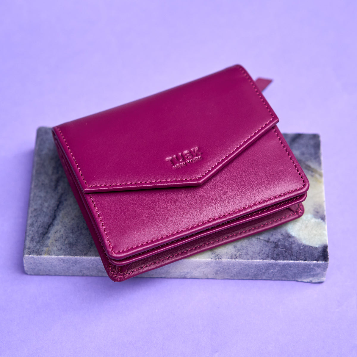 tusk 435 joy leather gusseted french wallet oxblood still 01 - OXBLOOD