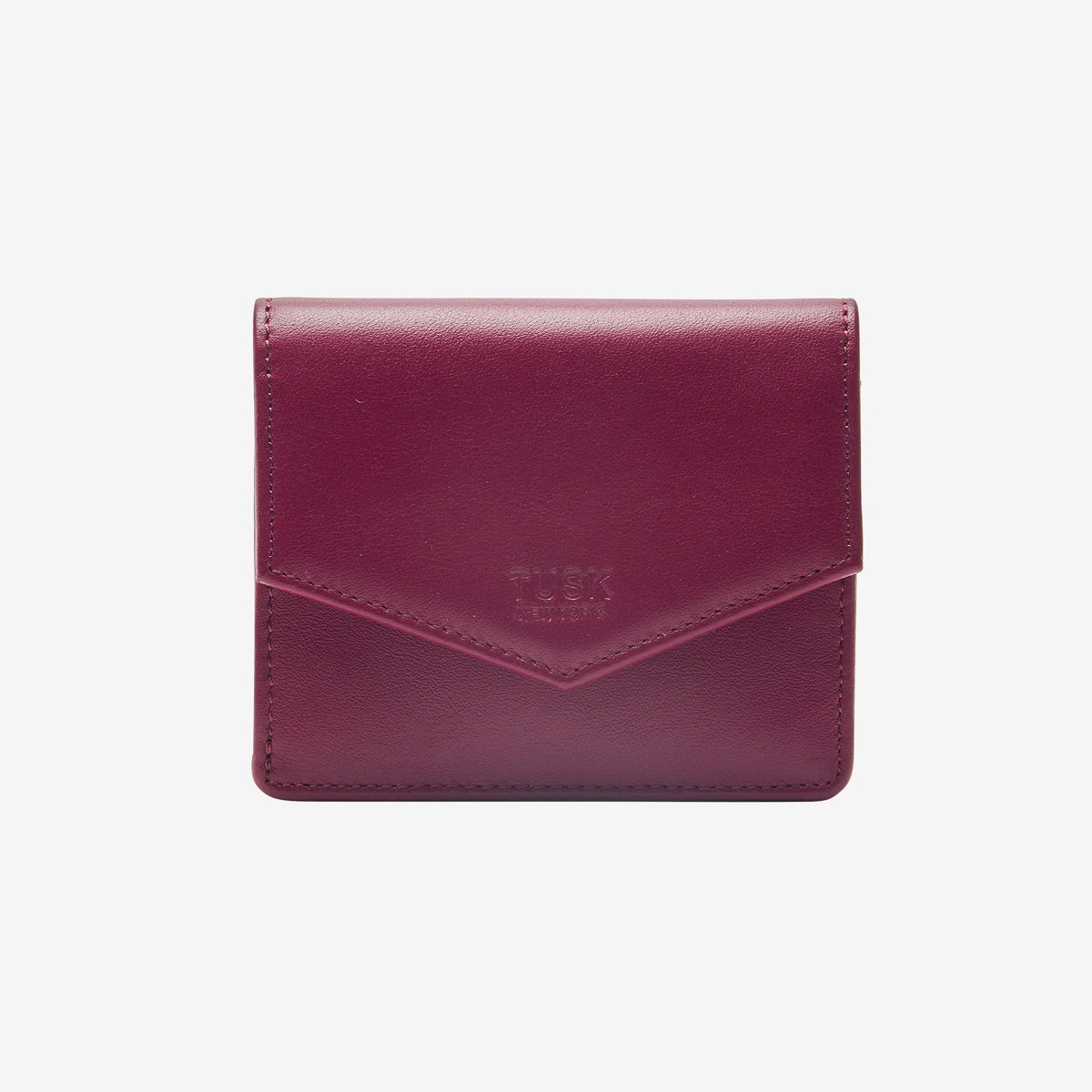 tusk 435 joy leather gusseted french wallet oxblood front - OXBLOOD