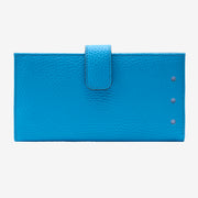 tusk-455-womens-ascot-pebblegrain-leather-slim-clutch-wallet-azure-front - AZURE