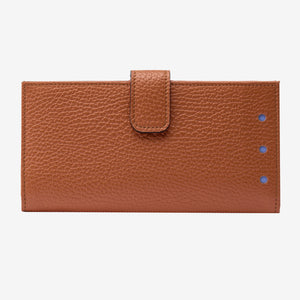 Brown leather wallet with a flap on a white background - TOAST
