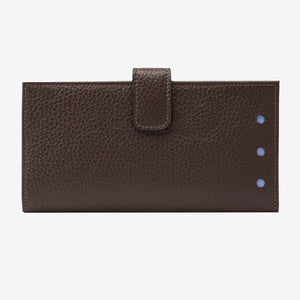 tusk-455-womens-ascot-pebblegrain-slim-leather-wallet-espresso-front - ESPRESSO