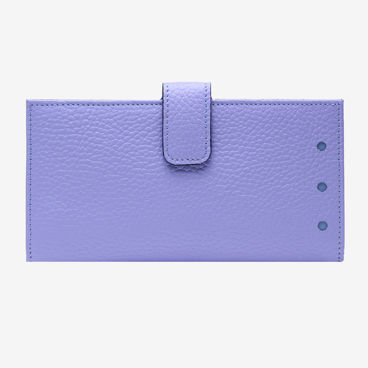 tusk-455-womens-ascot-pebblegrain-leather-455-slim-clutch-wallet-lavender-front - LAVENDER