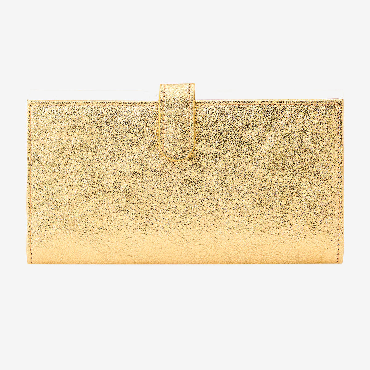 Gold metallic wallet on a white background - GOLD