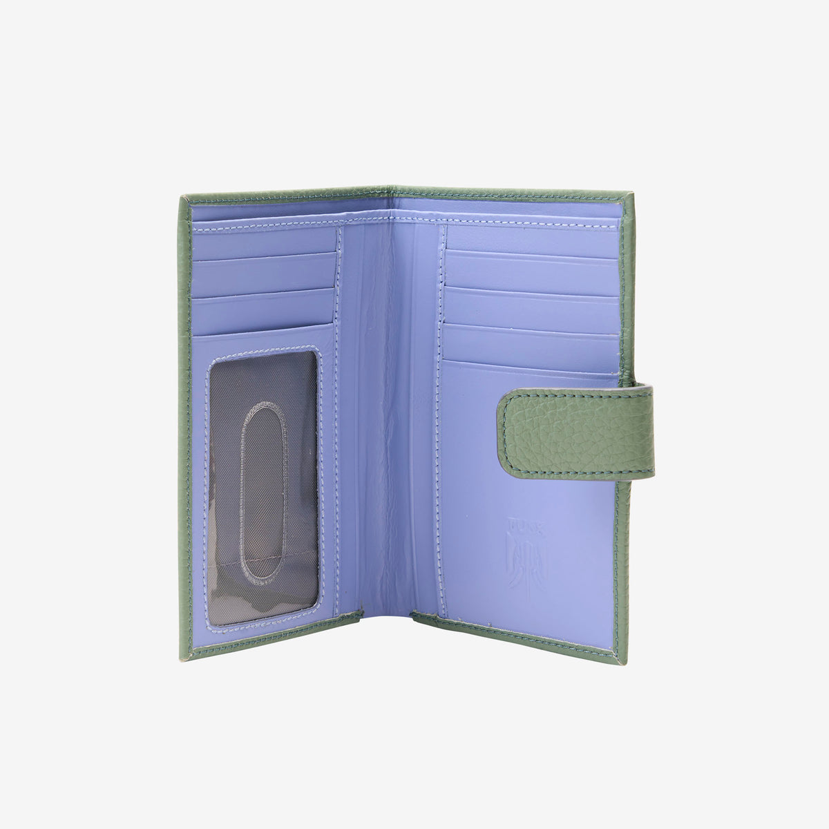 tusk-465 ascot womens leather small indexer wallet sage open - SAGE
