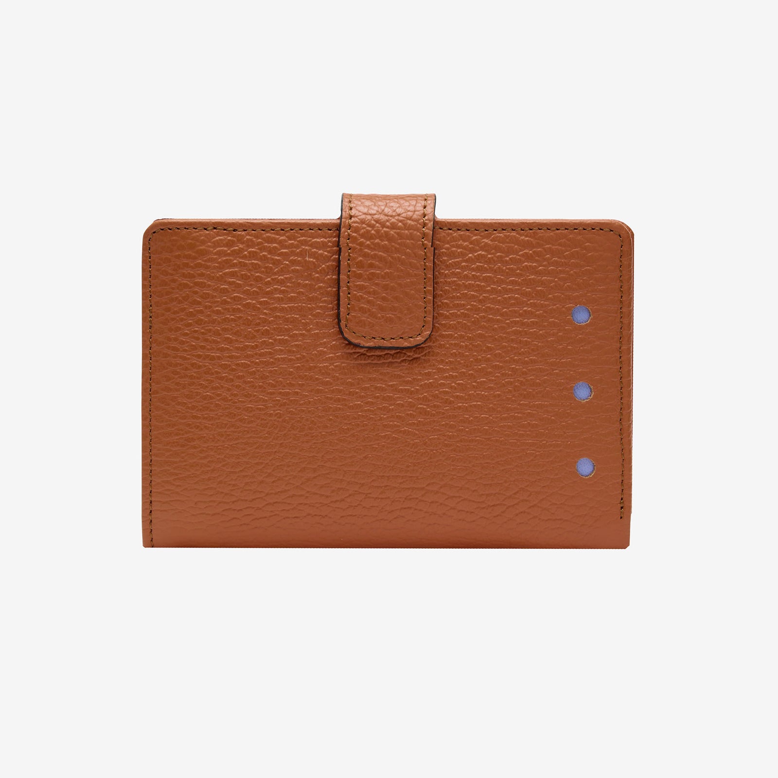 Brown leather wallet with a flap on a light gray background - TOAST