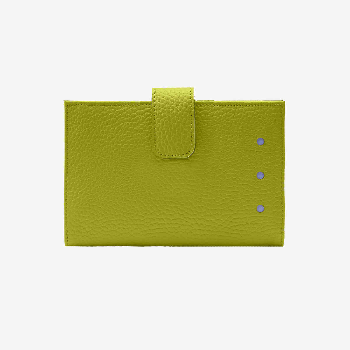 Tusk Ascot 465 Avocado pebble-grain leather slim wallet, front view - AVOCADO