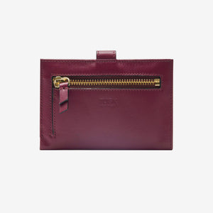 tusk 465 womens leather slim clutch wallet oxblood back - OXBLOOD