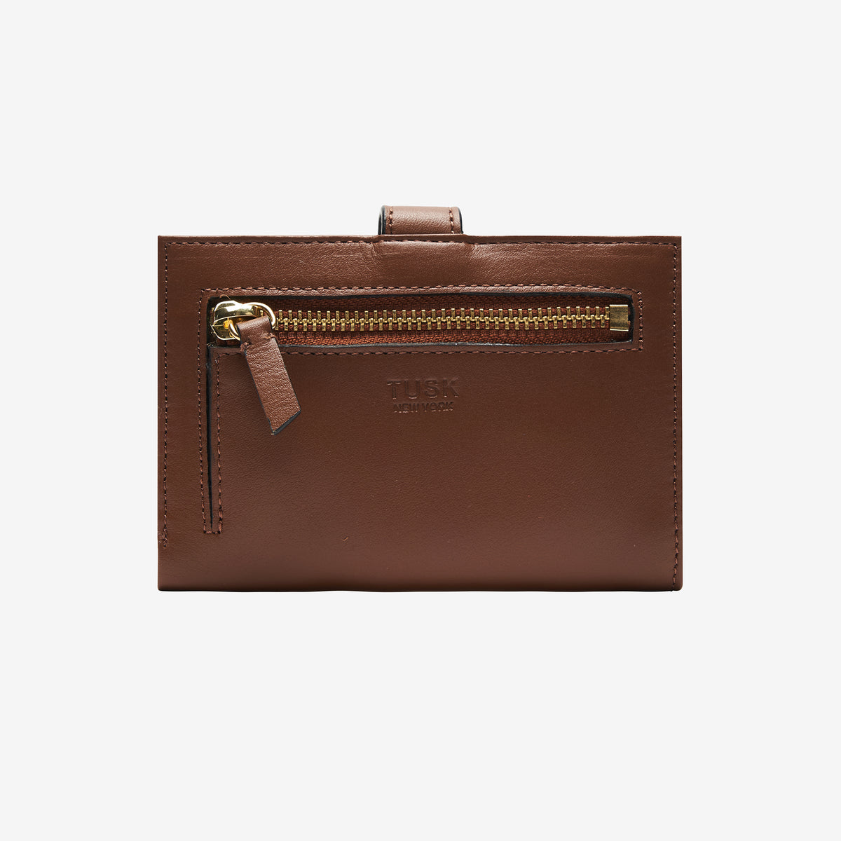 tusk 465 womens leather slim clutch wallet wood back - WOOD