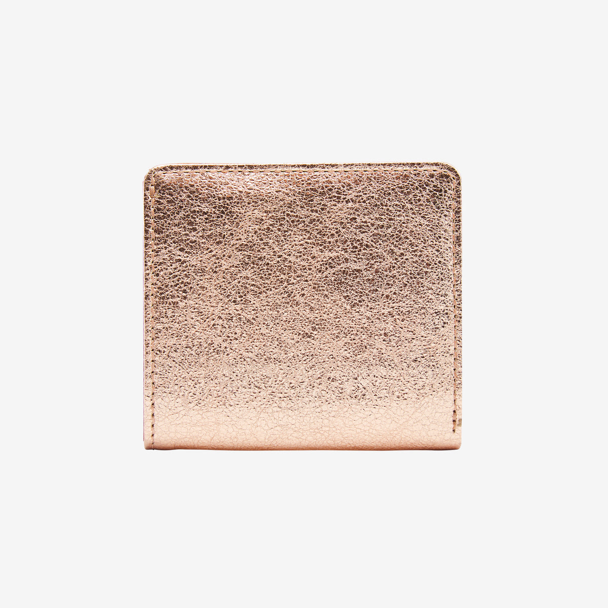 tusk 486 metallic leather snap evening wallet rose gold front  - ROSE