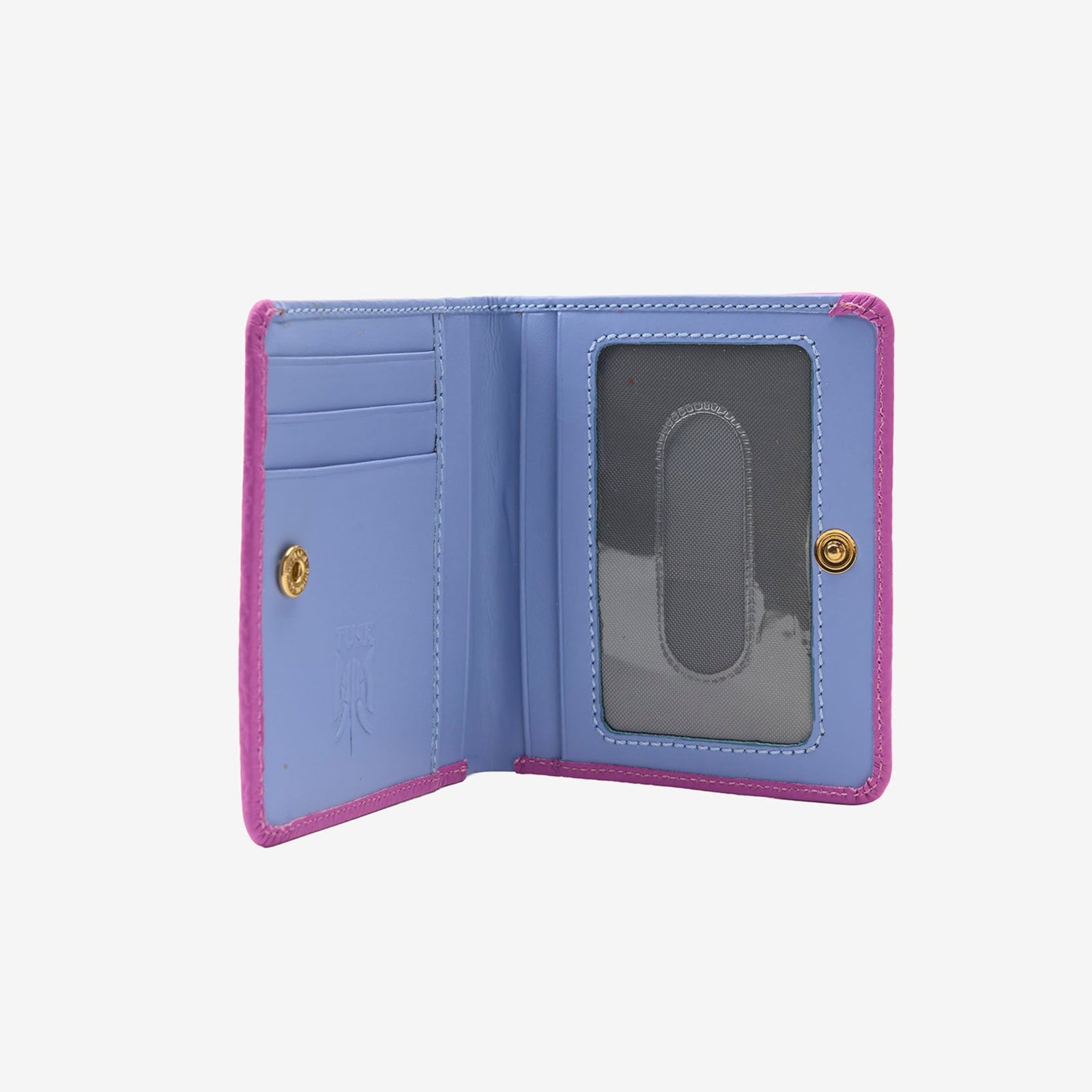 tusk 486 womens ascot pebble grain leather snap evening wallet magenta front - MAGENTA