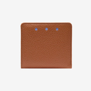 Brown leather wallet with three blue dots on a white background - TOAST