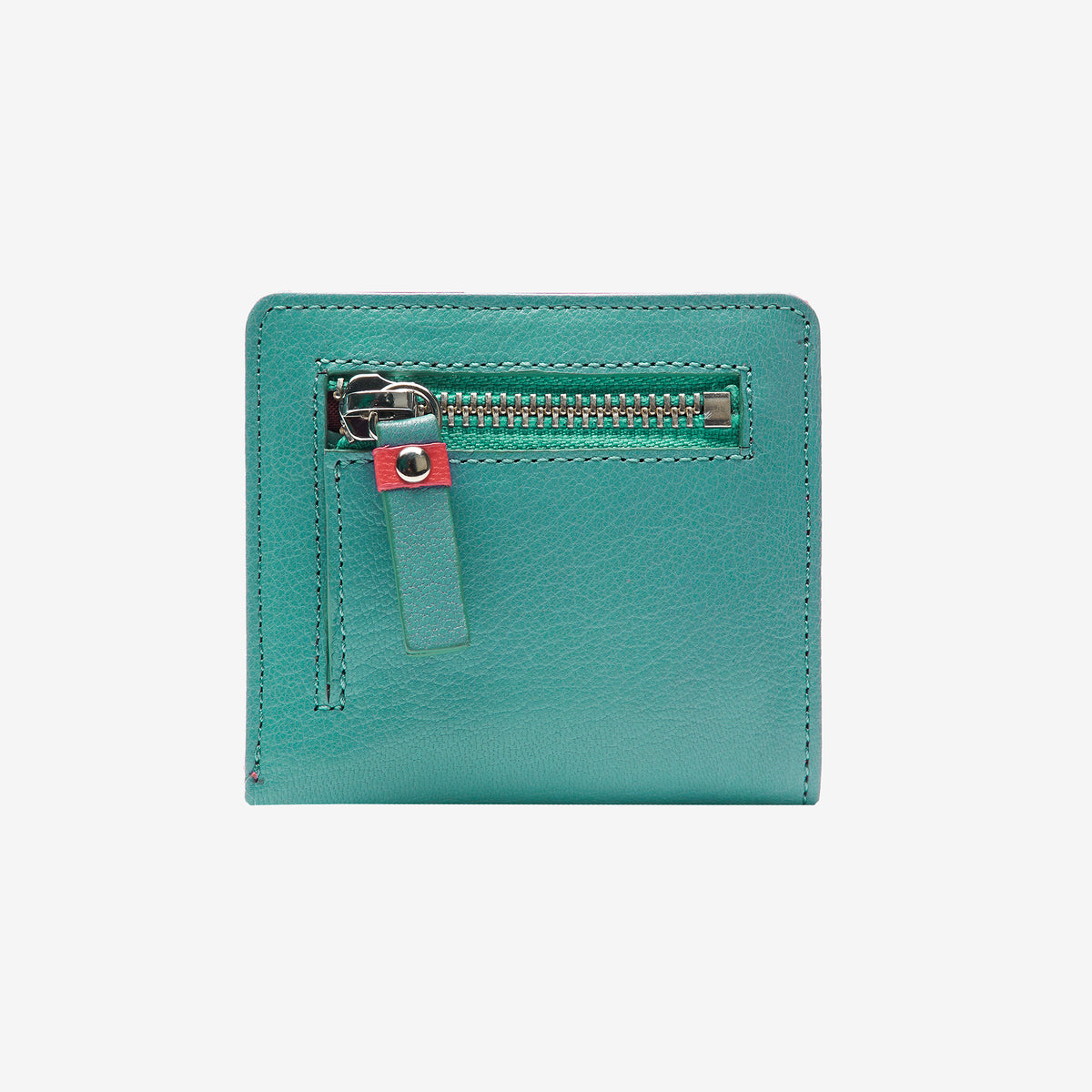 tusk 486 womens siam leather snap evening wallet french blue and geranium  back -  FRENCH BLUE/GERANIUM