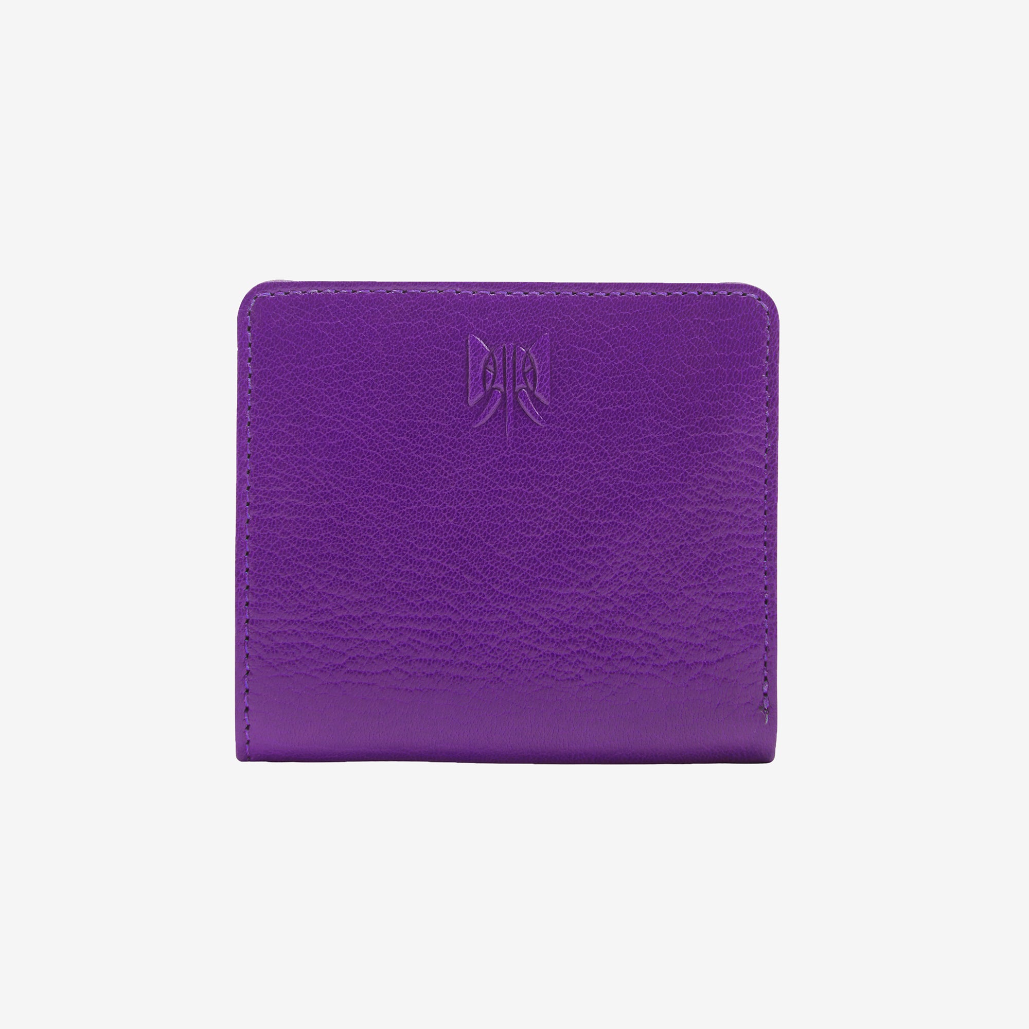 tusk 486 womens siam leather snap evening wallet purple and grass front - PURPLE/GRASS