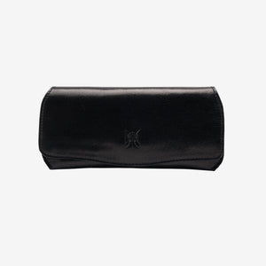 tusk 771 siam leather eyeglass case with magnetic closure black and french blue front -  BLACK/FRENCH BLUE