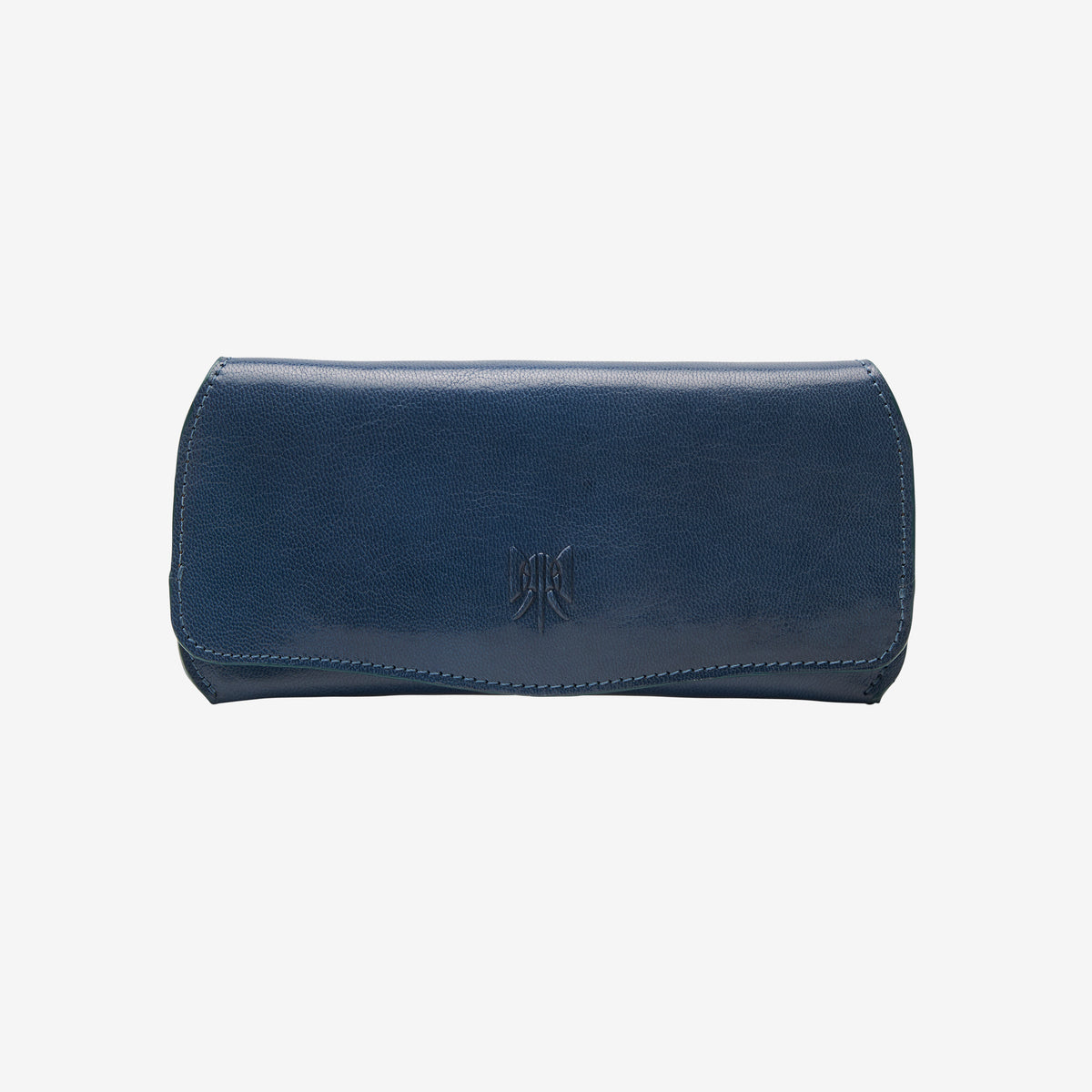 tusk 771 siam leather eyeglass case with magnetic closure blue and chocolate front - BLUE/CHOCOLATE