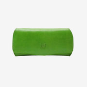 tusk 771 siam leather eyeglass case with magnetic closure grass and indigo front - GRASS/INDIGO