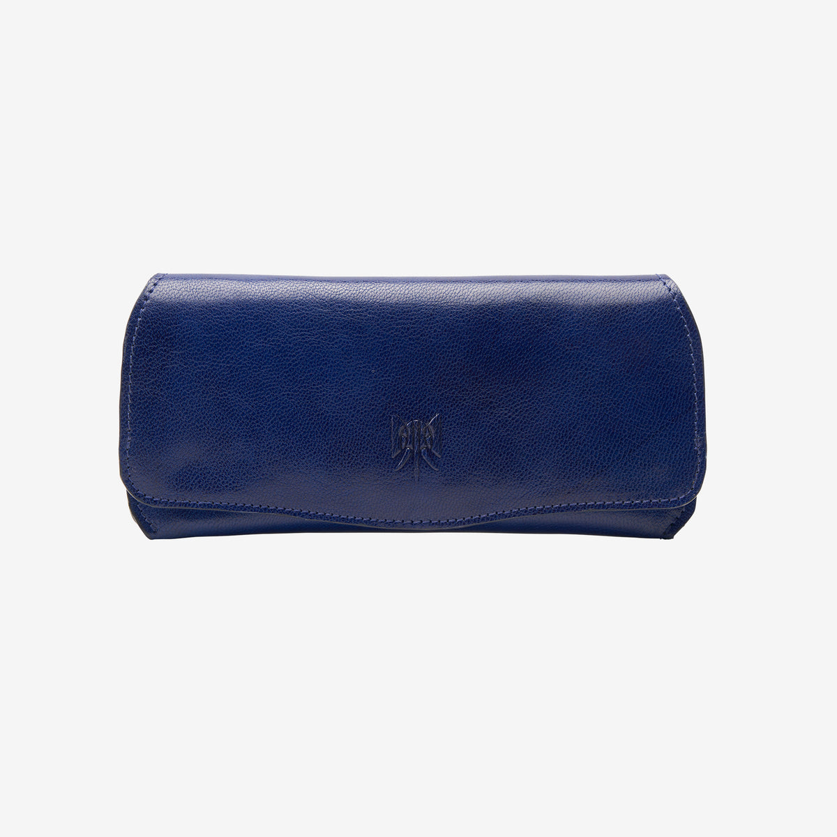 tusk 771 siam leather eyeglass case with magnetic closure indigo and french blue front -  INDIGO/FRENCH BLUE