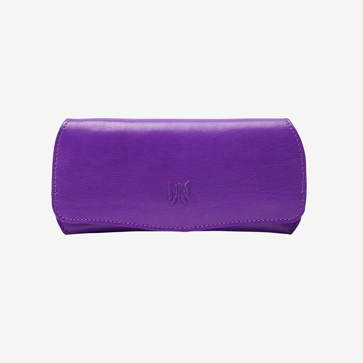 tusk 771 siam leather eyeglass case with magnetic closure purple and grass front -  PURPLE/GRASS