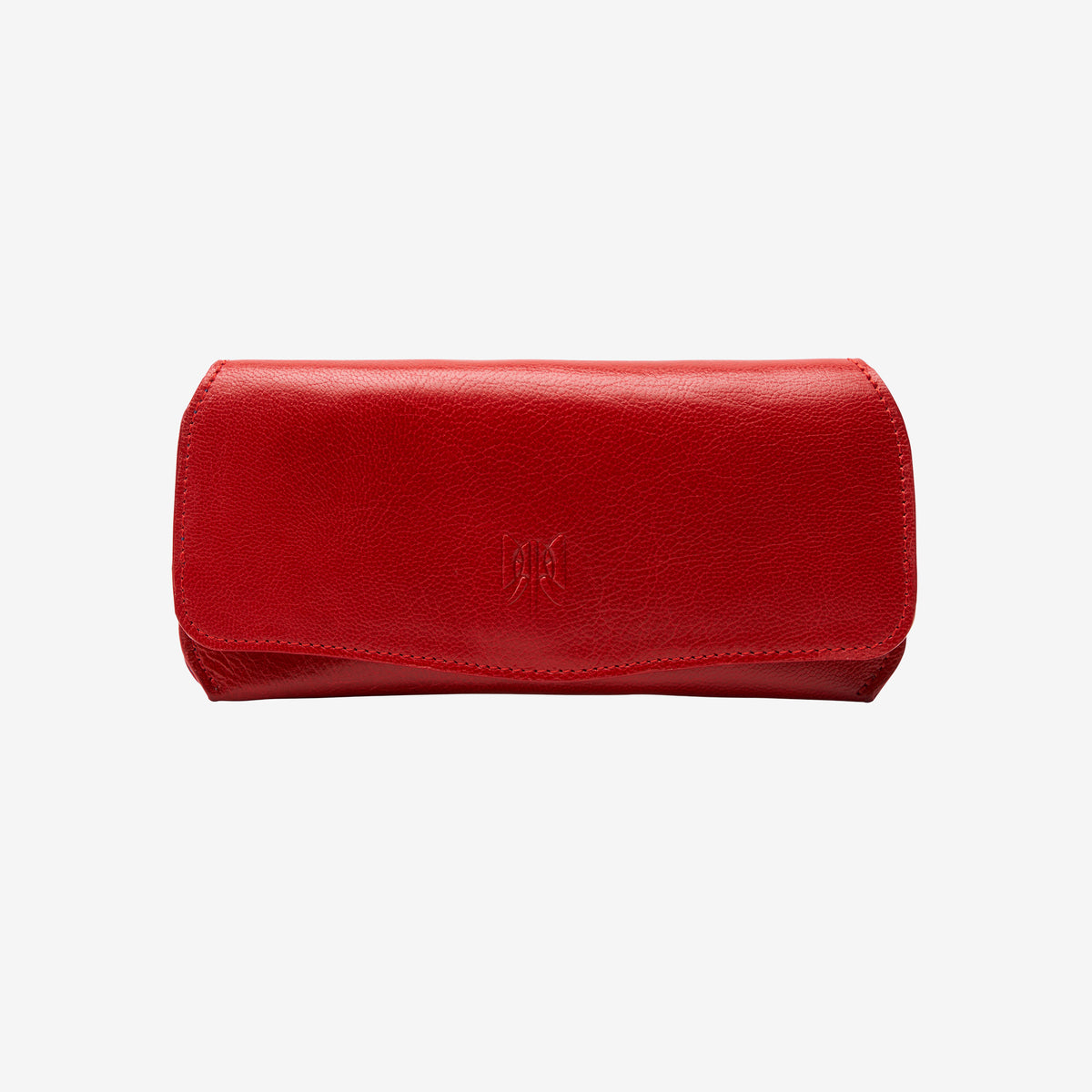 tusk 771 siam leather eyeglass case with magnetic closure red and marine front - RED/MARINE