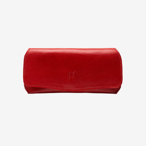 tusk 771 siam leather eyeglass case with magnetic closure red and marine front - RED/MARINE