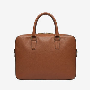Brown leather briefcase on a white background - TOAST