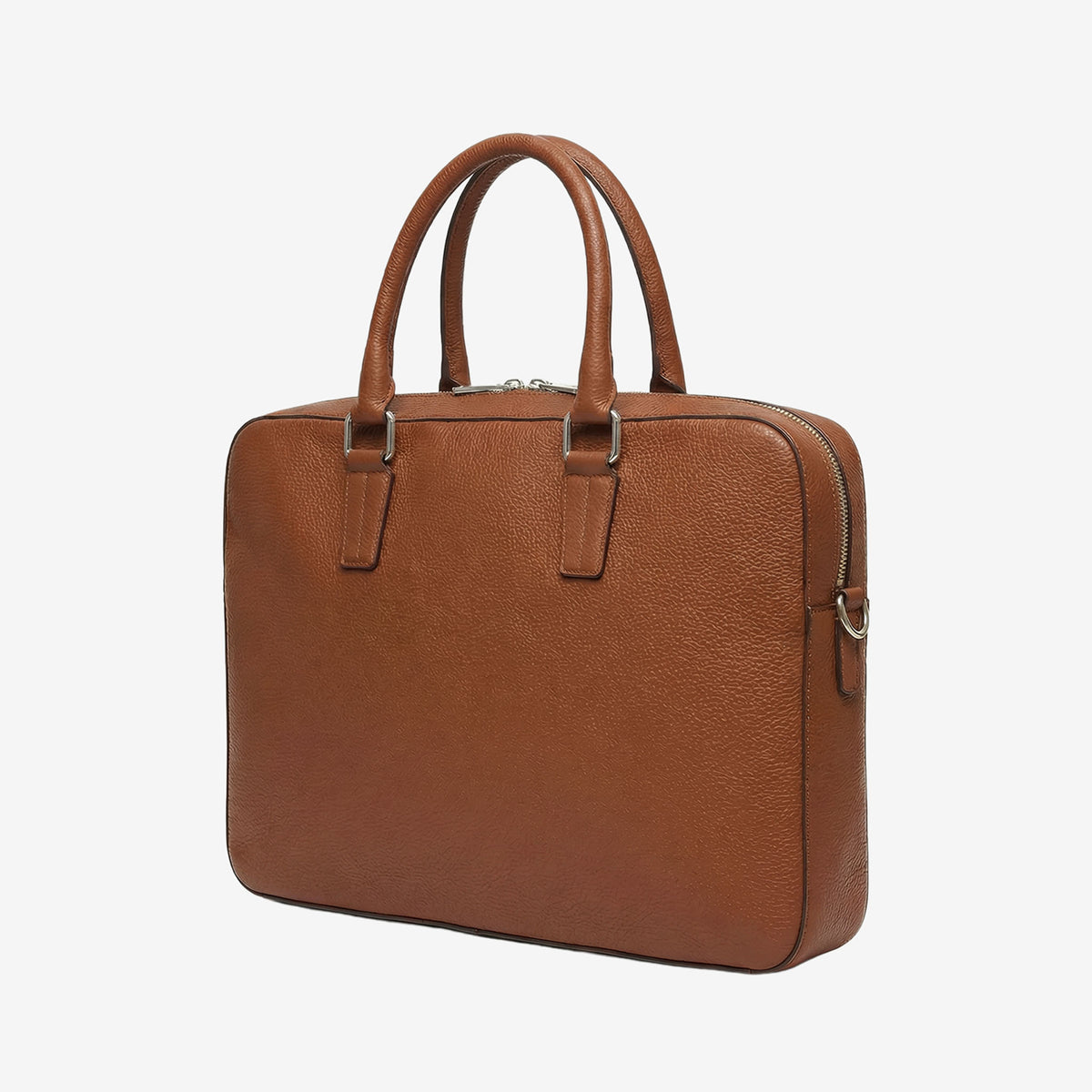 Brown leather briefcase on a white background - TOAST