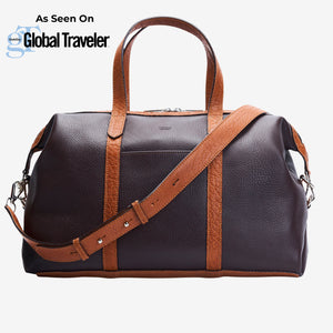 tusk 9920 pebblegrain leather everyday duffel bag chocolate front - DARK CHOCOLATE 