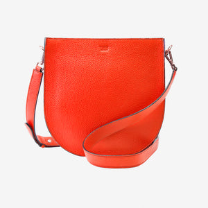 tusk 9924 unisex pebblegrain leather saddlebag orange front - ORANGE