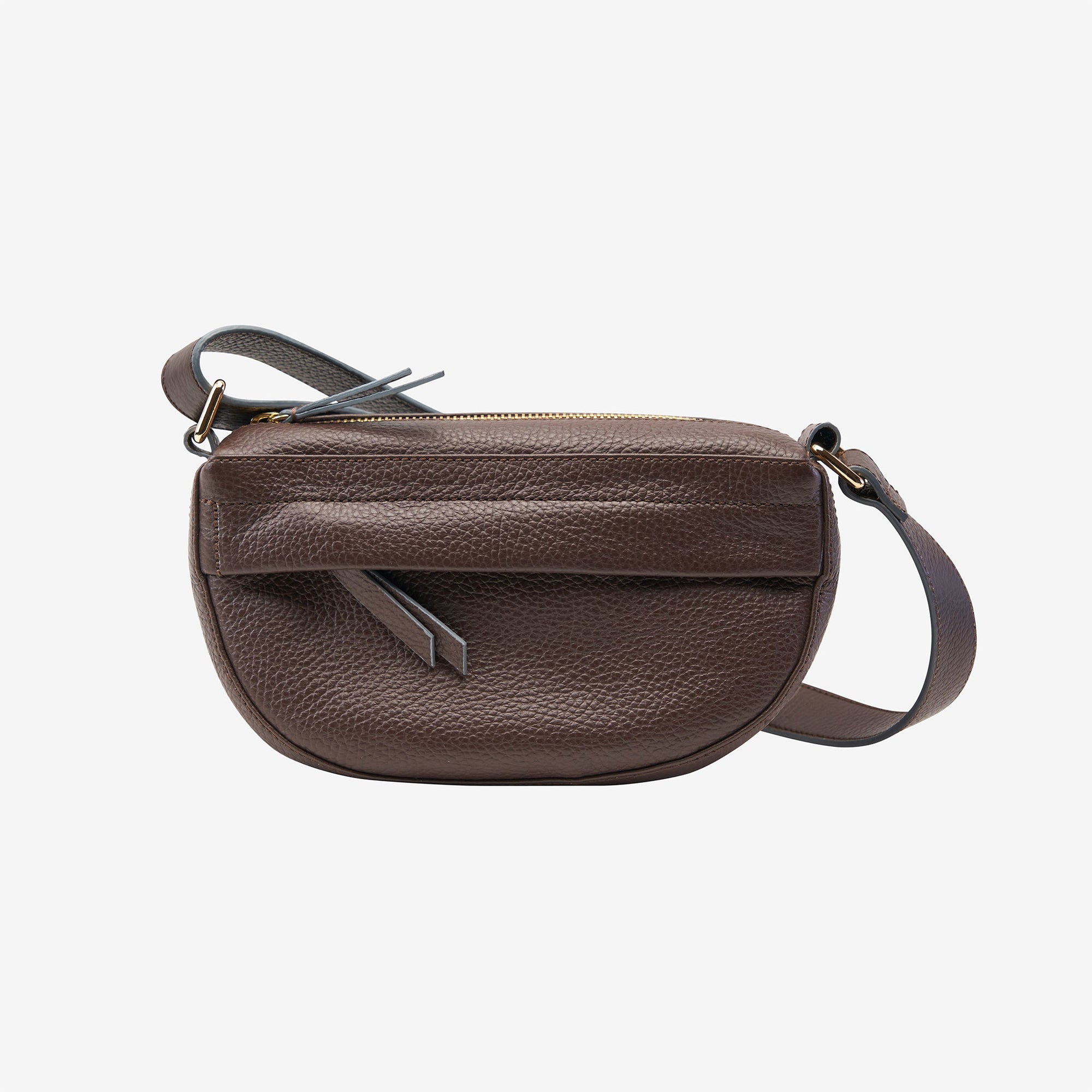 tusk 9935 small leather camera cross body bag espresso front - ESPRESSO