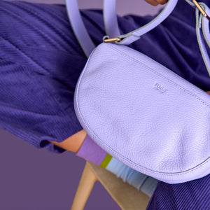 tusk 9935 small leather camera cross body bag lavender model 01 - LAVENDER