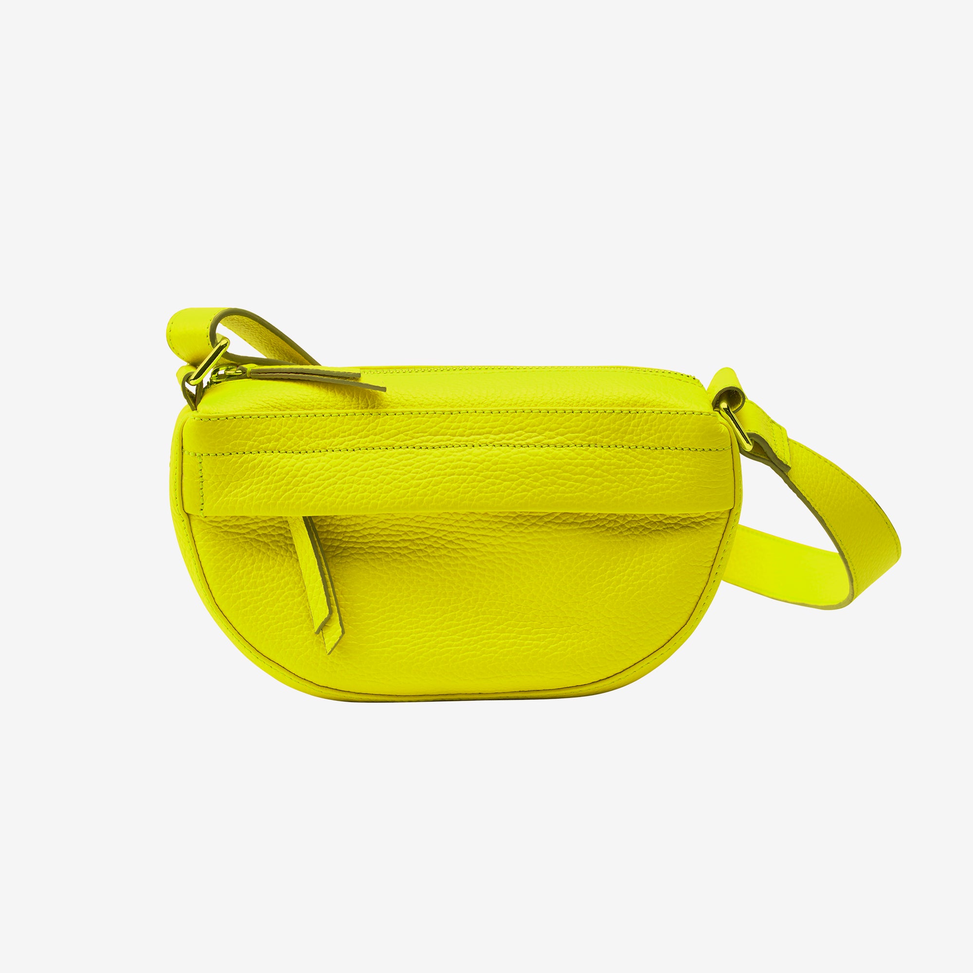 tusk 9935 small leather camera cross body bag lime front - LIME